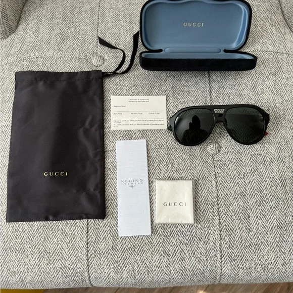 Gucci 56mm Square Sunglasses with Case & Dustbag NWT Gucci 56mm Square Sunglasses | Nordstrom main image 3